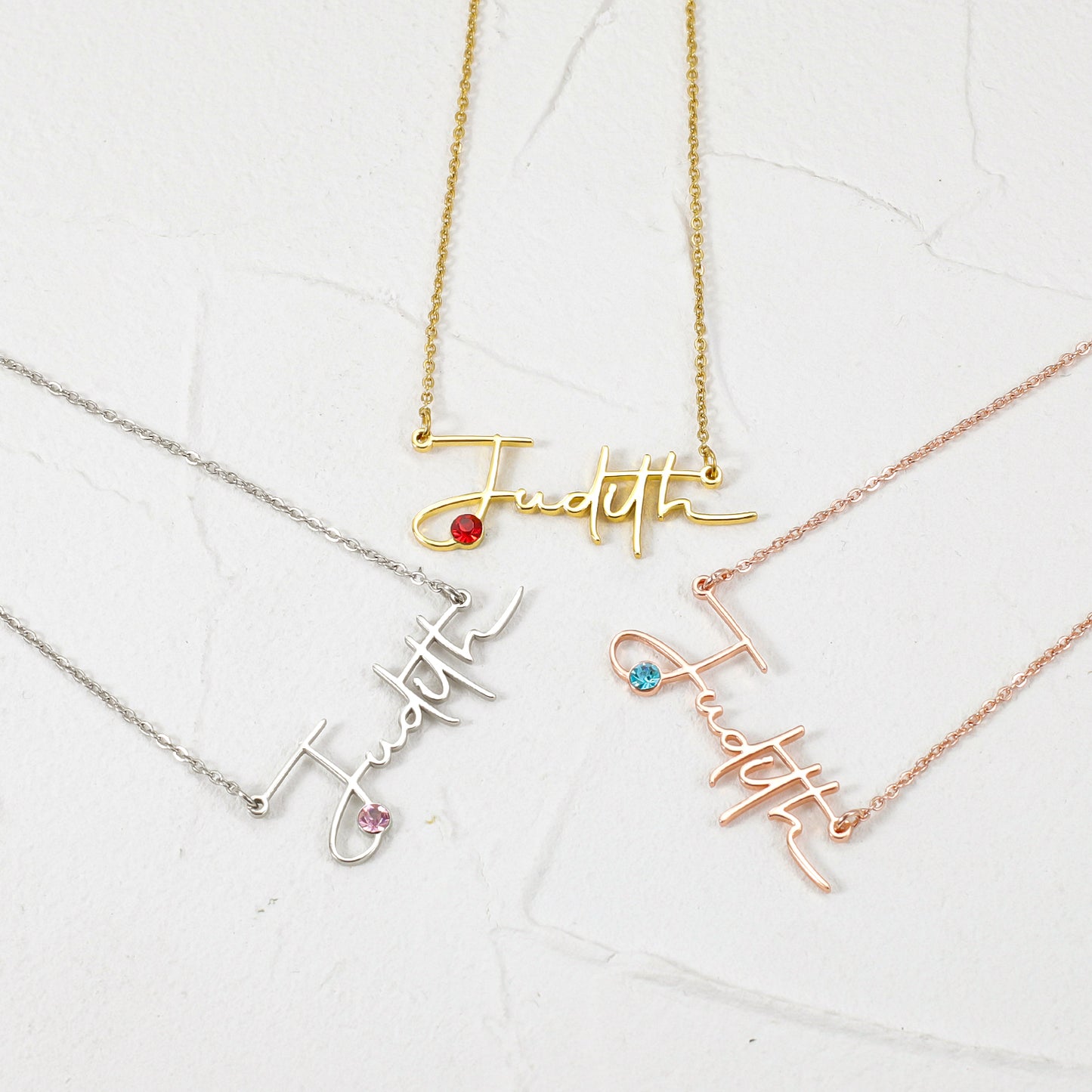 Kids Personalized Birthstone Name Necklace QNZN0084