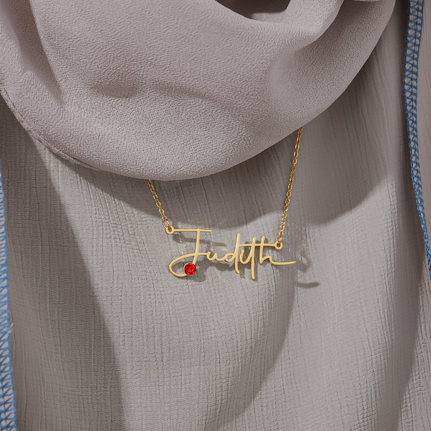 Kids Personalized Birthstone Name Necklace QNZN0084