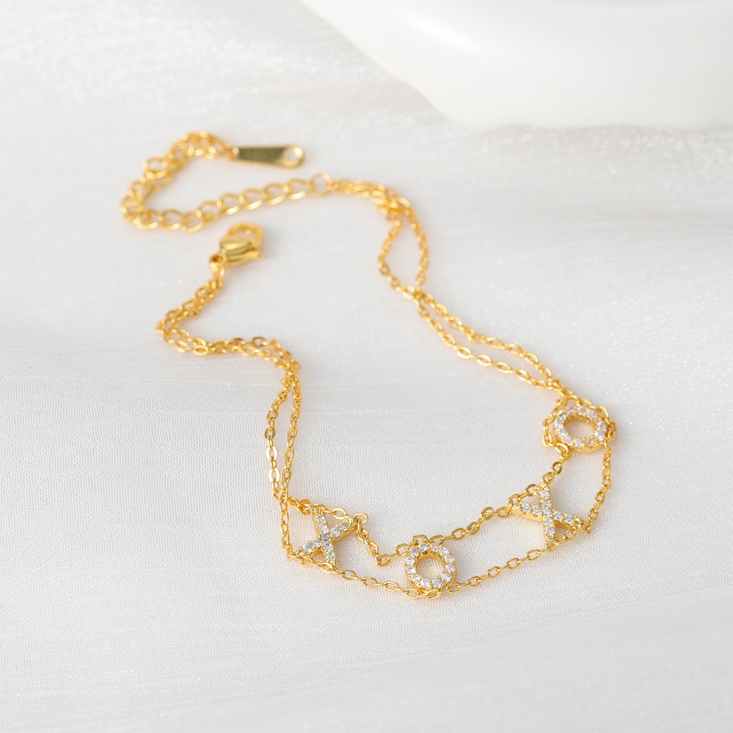 Double Layer Crystal Name Bracelet SSB0072