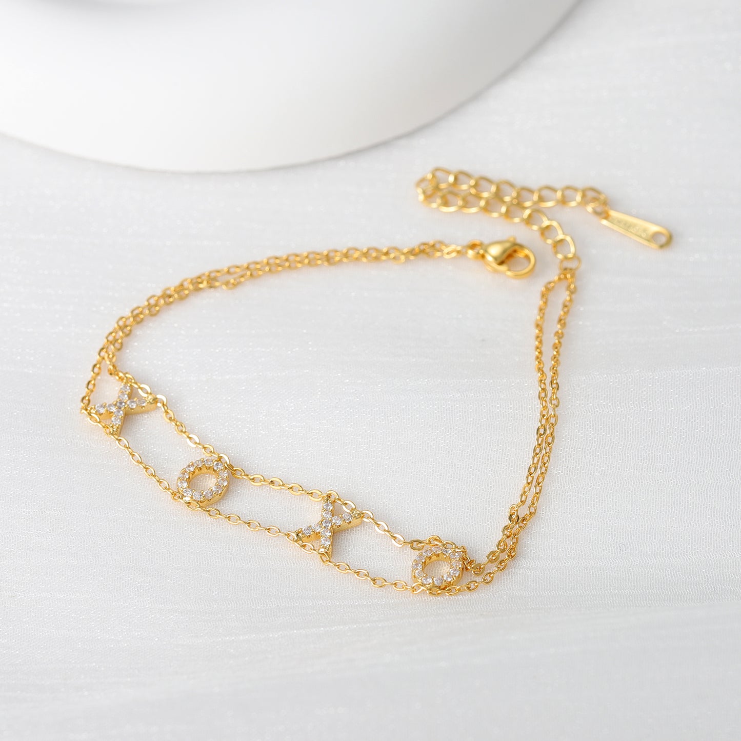 Double Layer Crystal Name Bracelet SSB0072