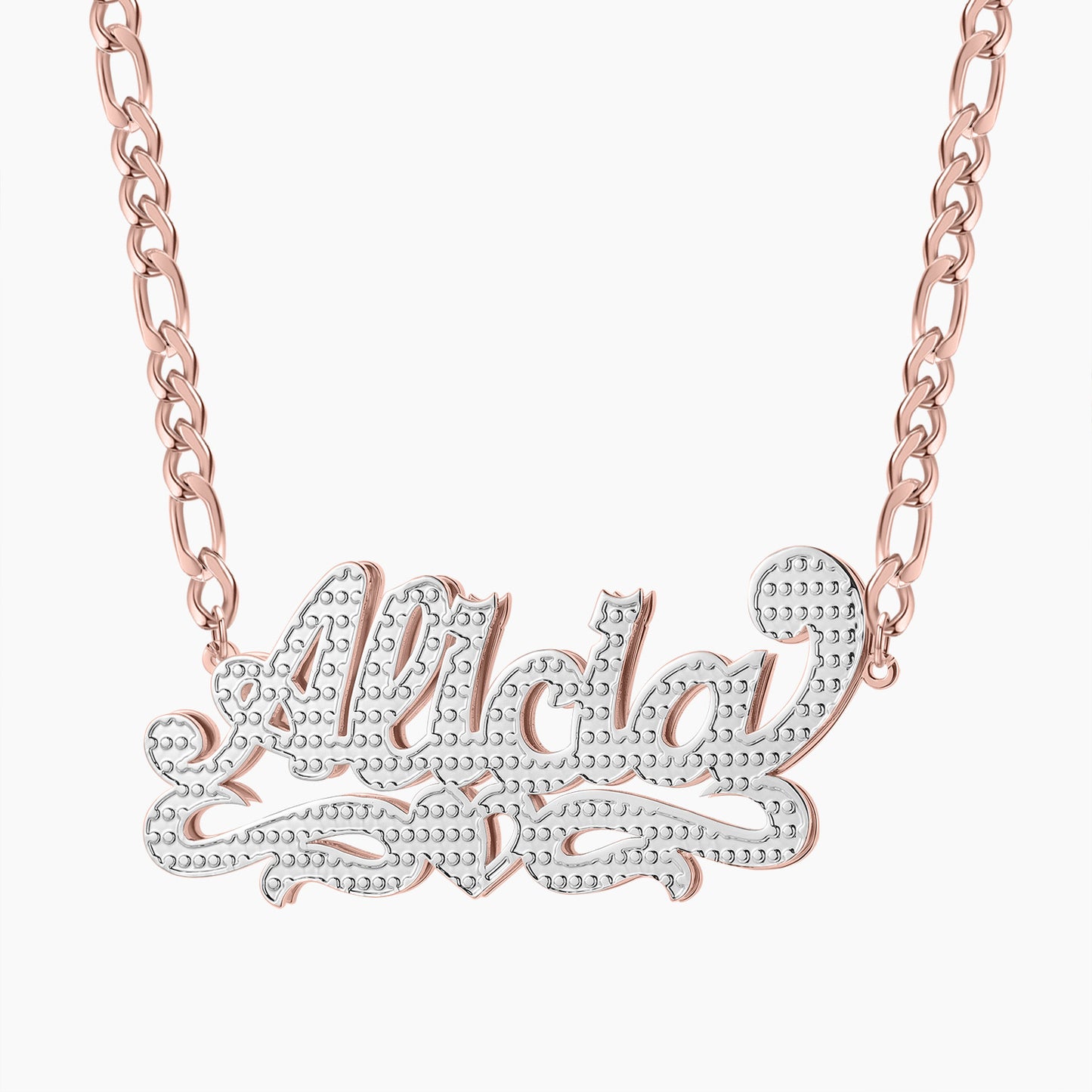 Double Plated Heart Name Necklace QN791