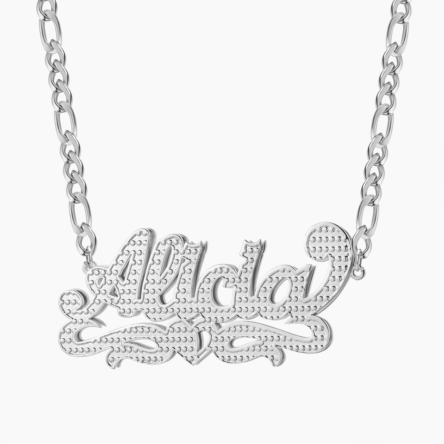 Double Plated Heart Name Necklace QN791