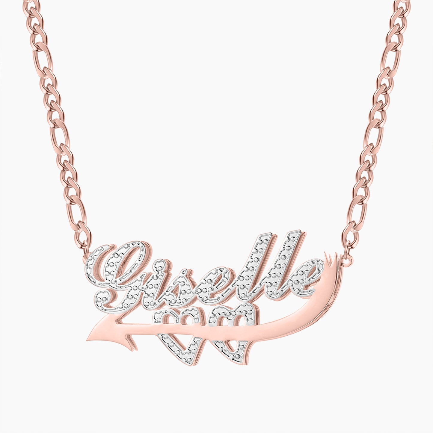 Custom Double Plated Cupid's Love Name Necklace QN795
