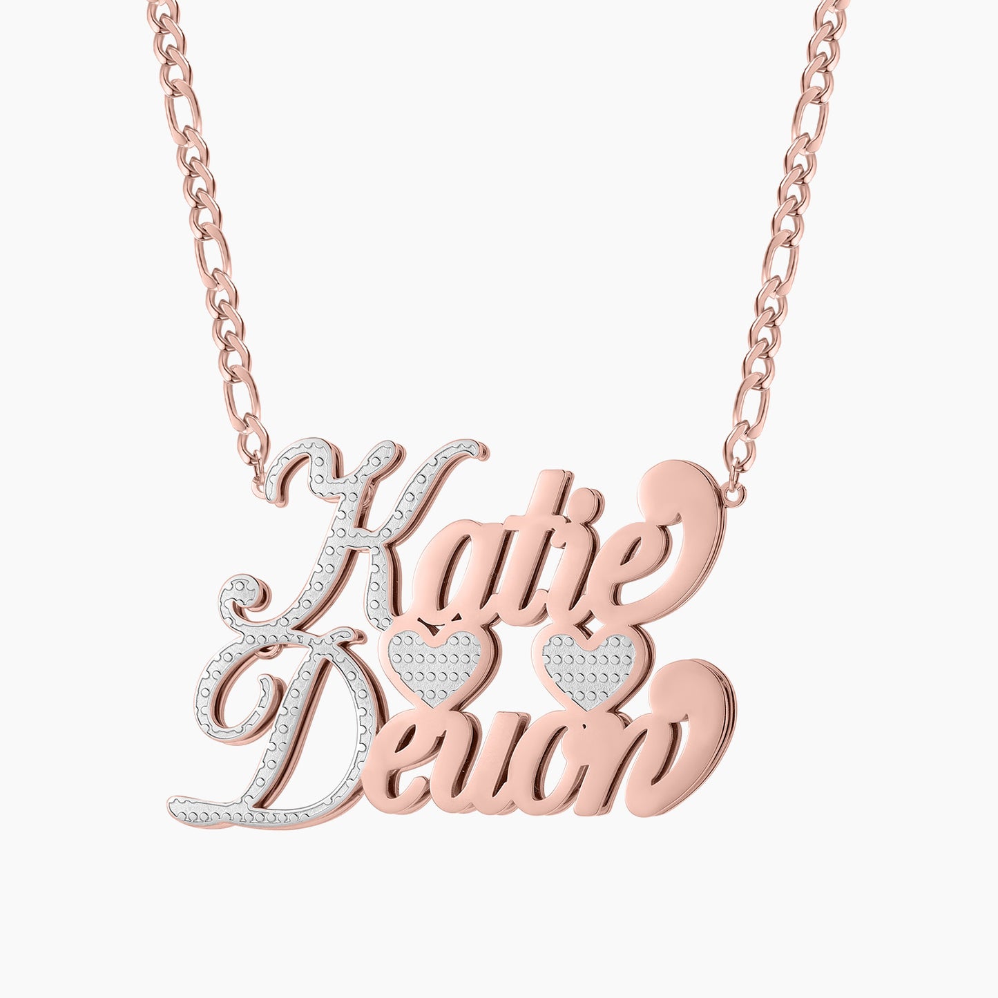 Customized Double Plated Couples Name Necklace QN793