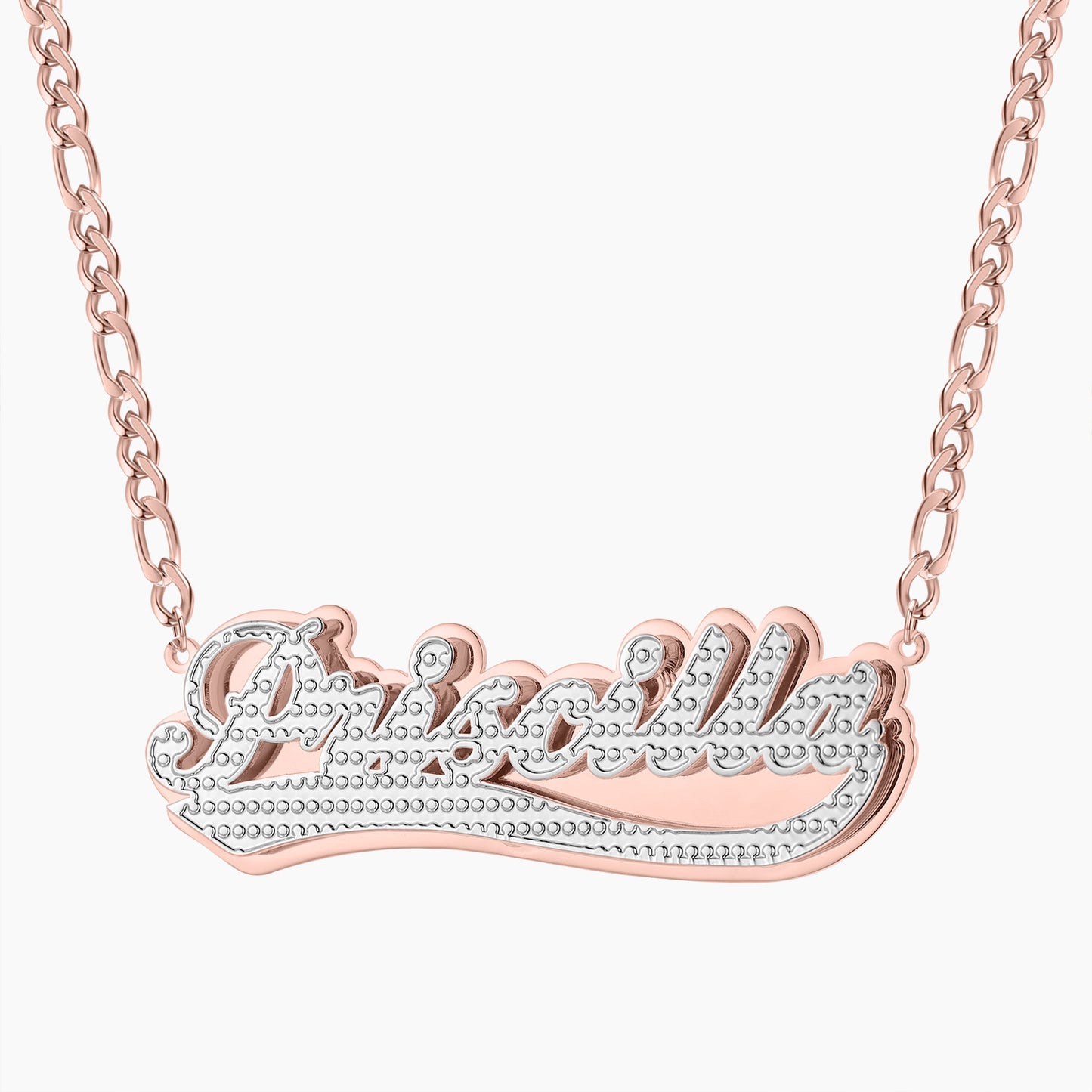 Customized Double Plated Varsity Name Necklace QN799