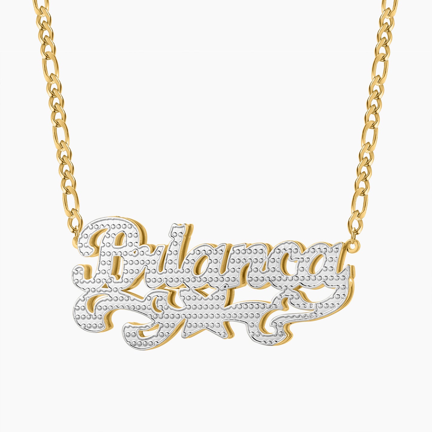 Custom Double Plated Butterfly Name Necklace QN798