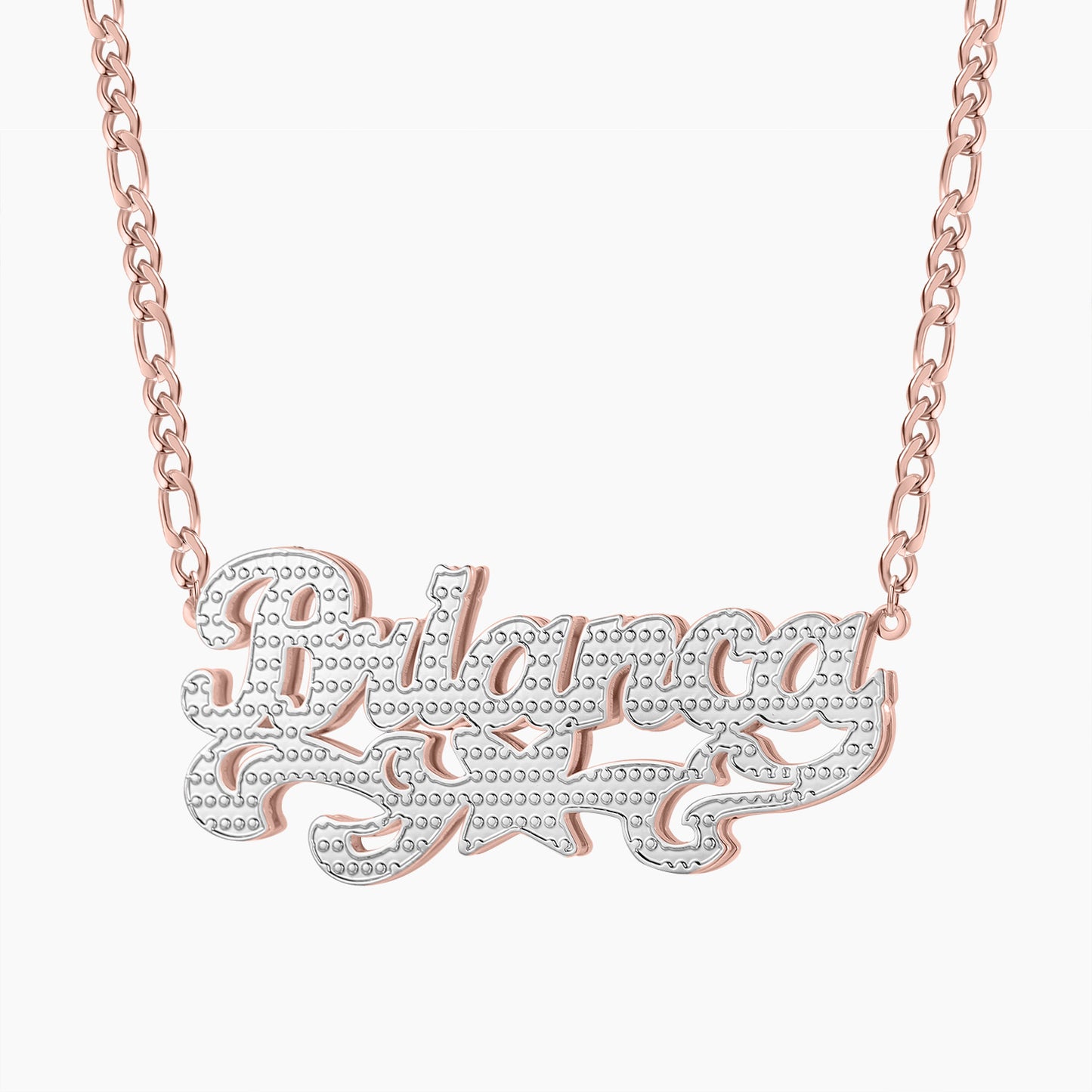 Custom Double Plated Butterfly Name Necklace QN798