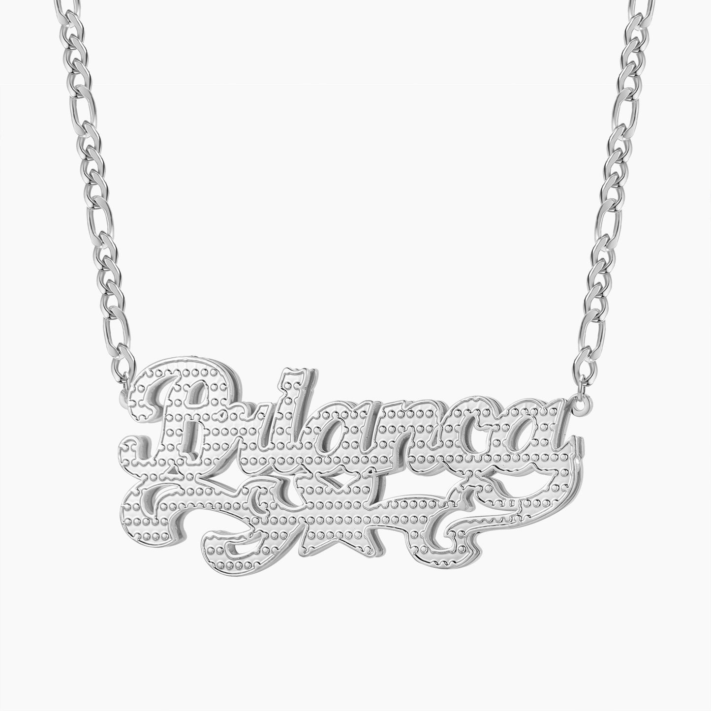 Custom Double Plated Butterfly Name Necklace QN798