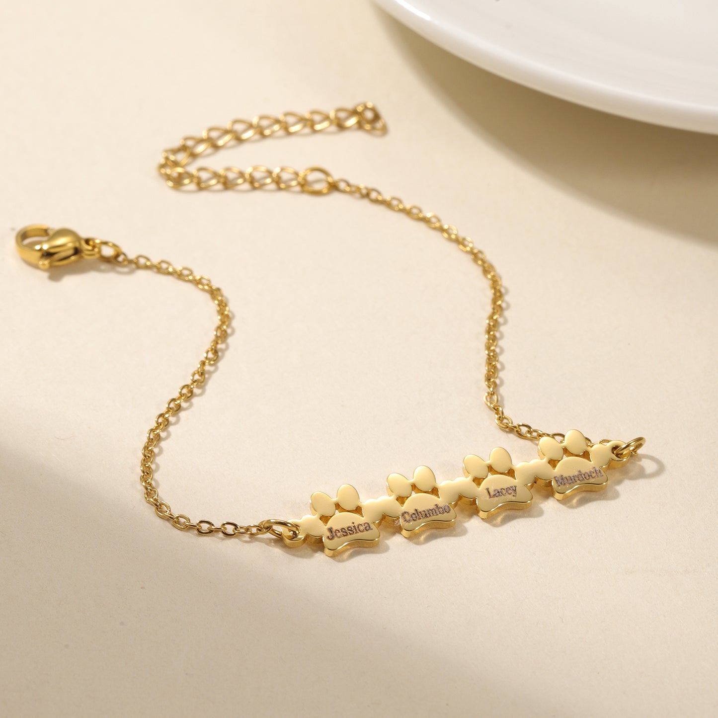 Engaving Name Pet Paw Bracelet QD-B8630