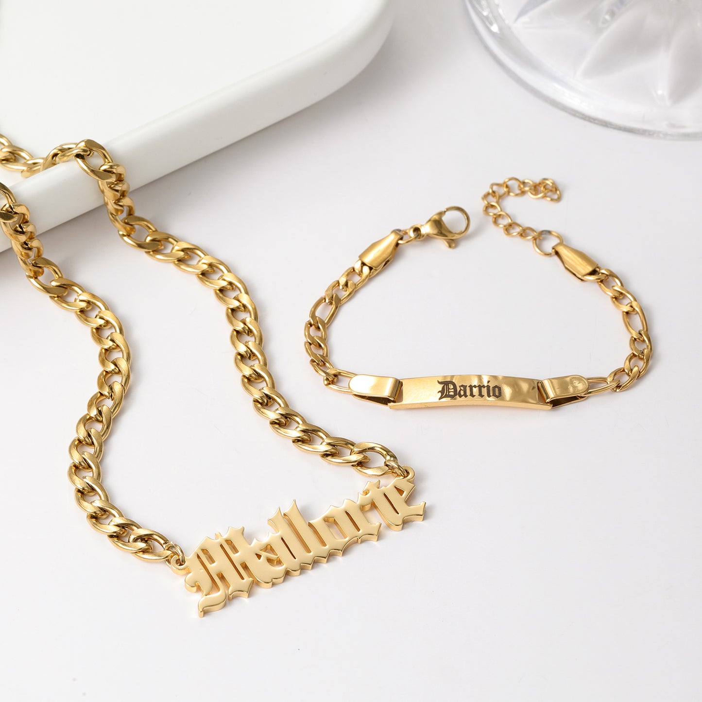 Custom Jewelry Sets With Name Necklace Bracelet QNB3156