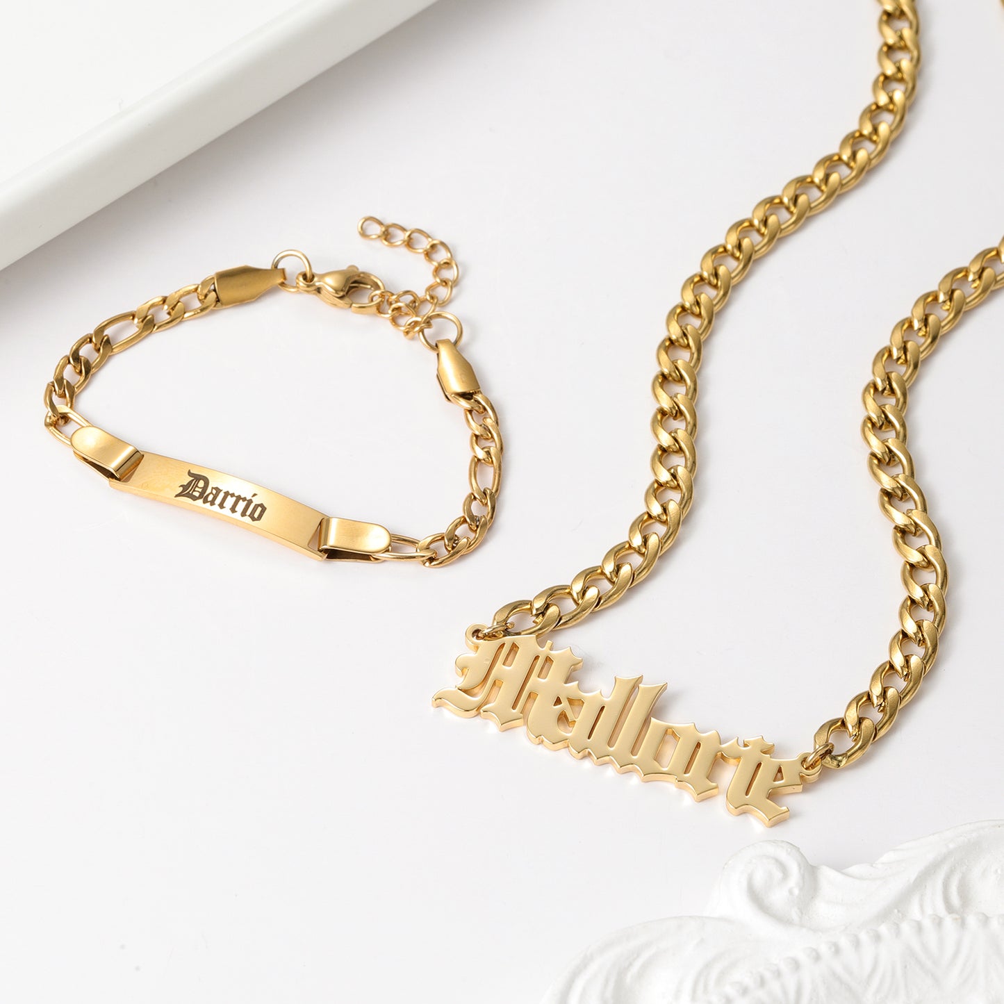 Custom Jewelry Sets With Name Necklace Bracelet QNB3156