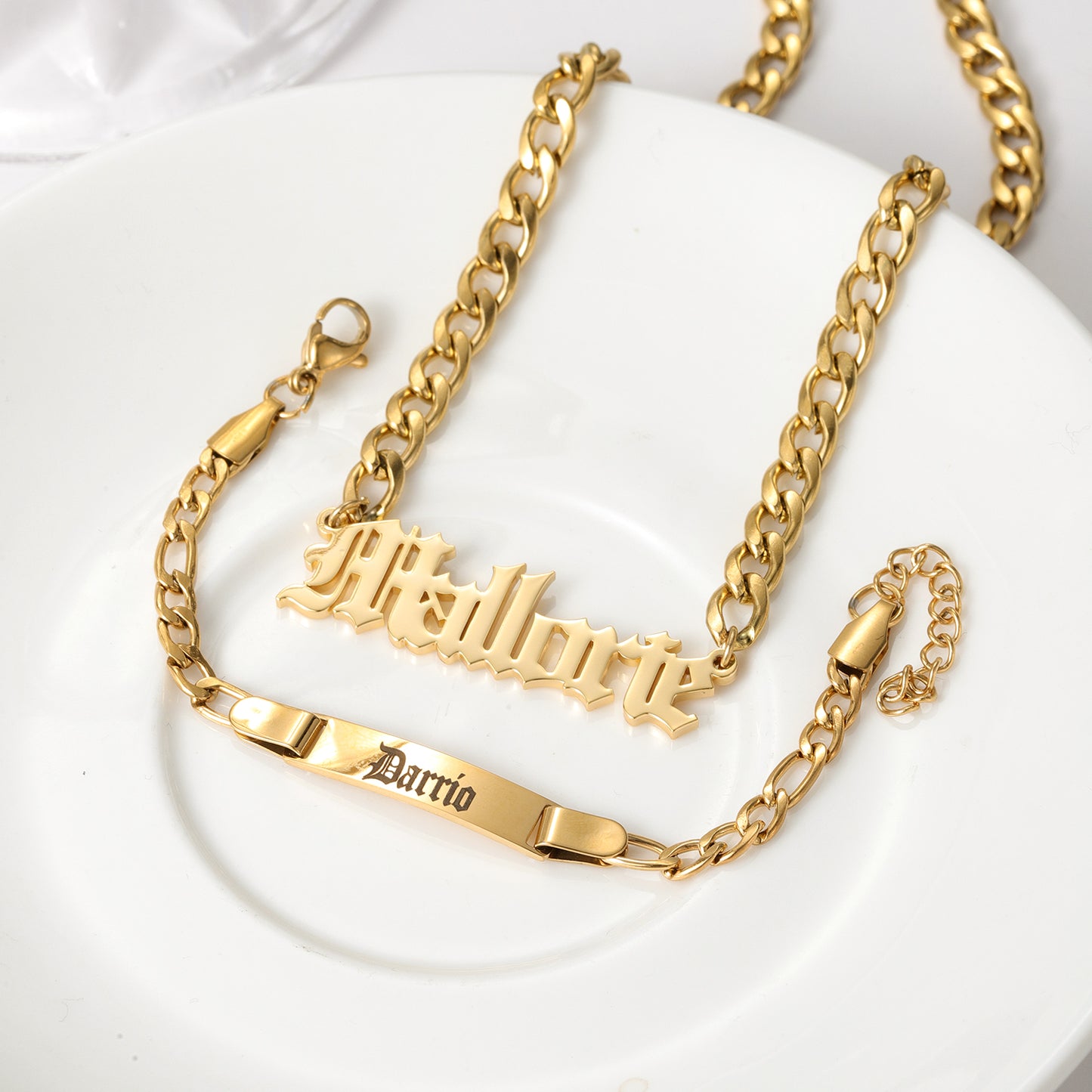 Custom Jewelry Sets With Name Necklace Bracelet QNB3156