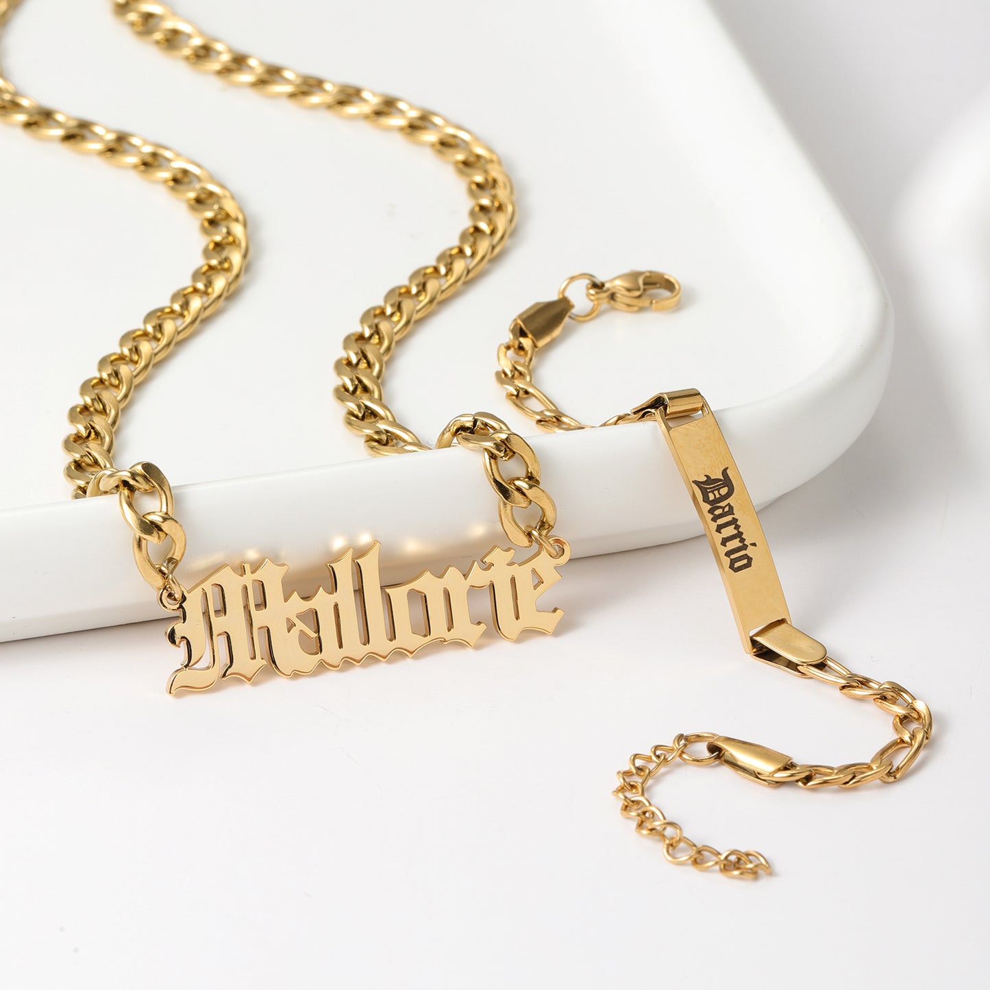 Custom Jewelry Sets With Name Necklace Bracelet QNB3156