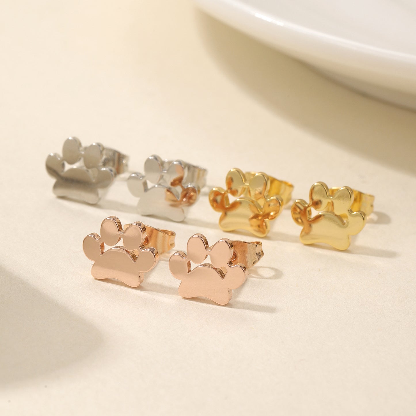 Engaving Name Pet Paw Earring QD-E8667