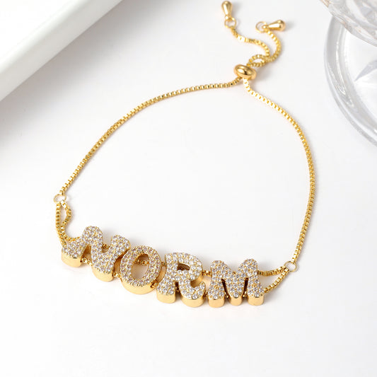 Custom Name Nameplate Letter Names Bracelet QNB3104