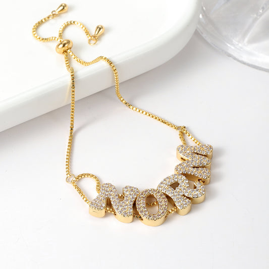 Custom Name Nameplate Letter Names Bracelet QNB3104