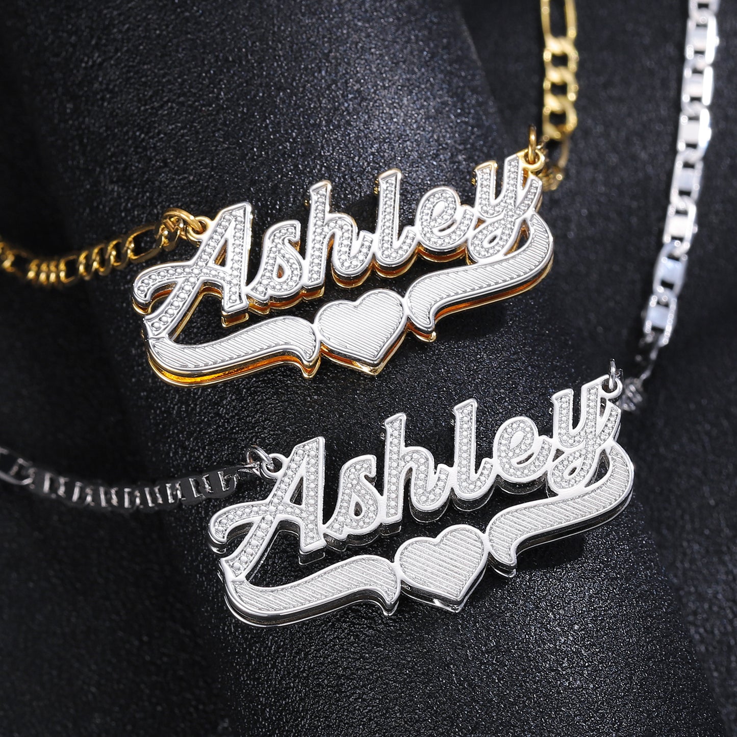 Double layer 3D Necklace QN20921