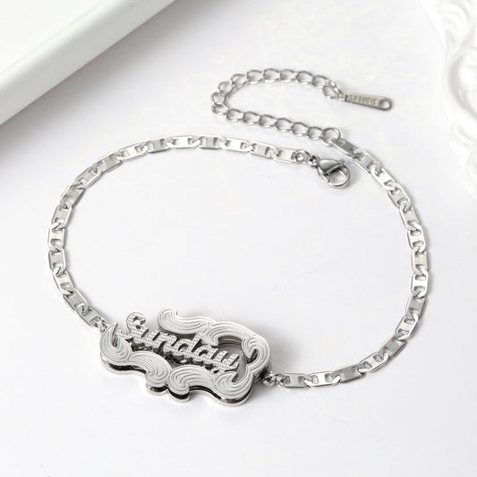 Custom Double Layer Two Tone Heart Names Bracelets QNF3157