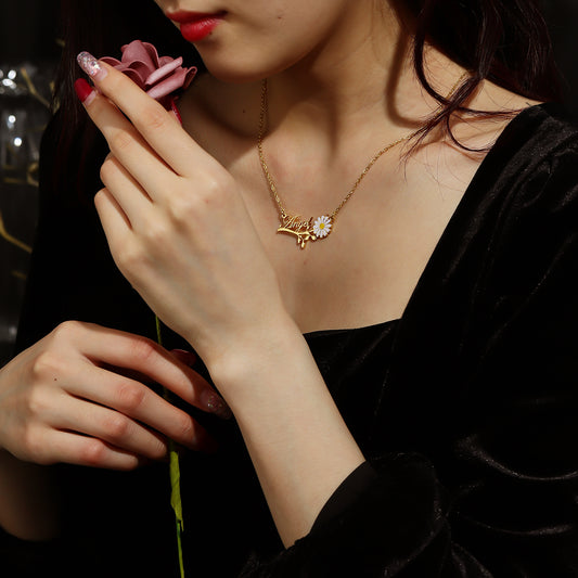 Sunflower Name Necklace QN858