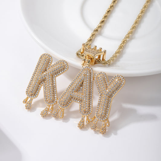 Hip Hop Ice Out Letter Necklace CSN3349