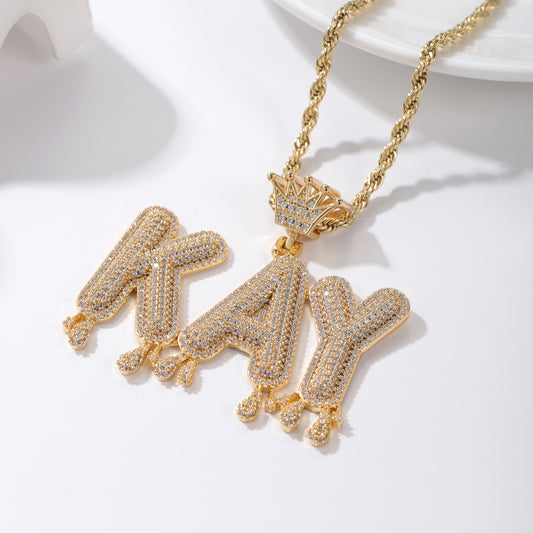 Hip Hop Ice Out Letter Necklace CSN3349