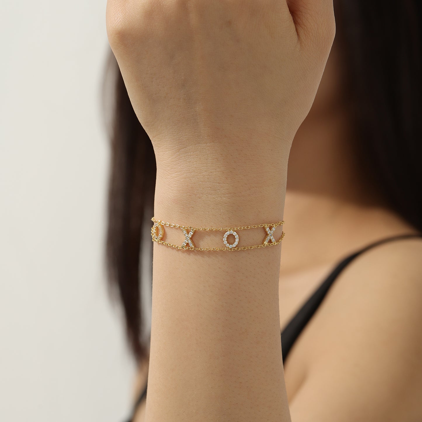 Double Layer Crystal Name Bracelet SSB0072