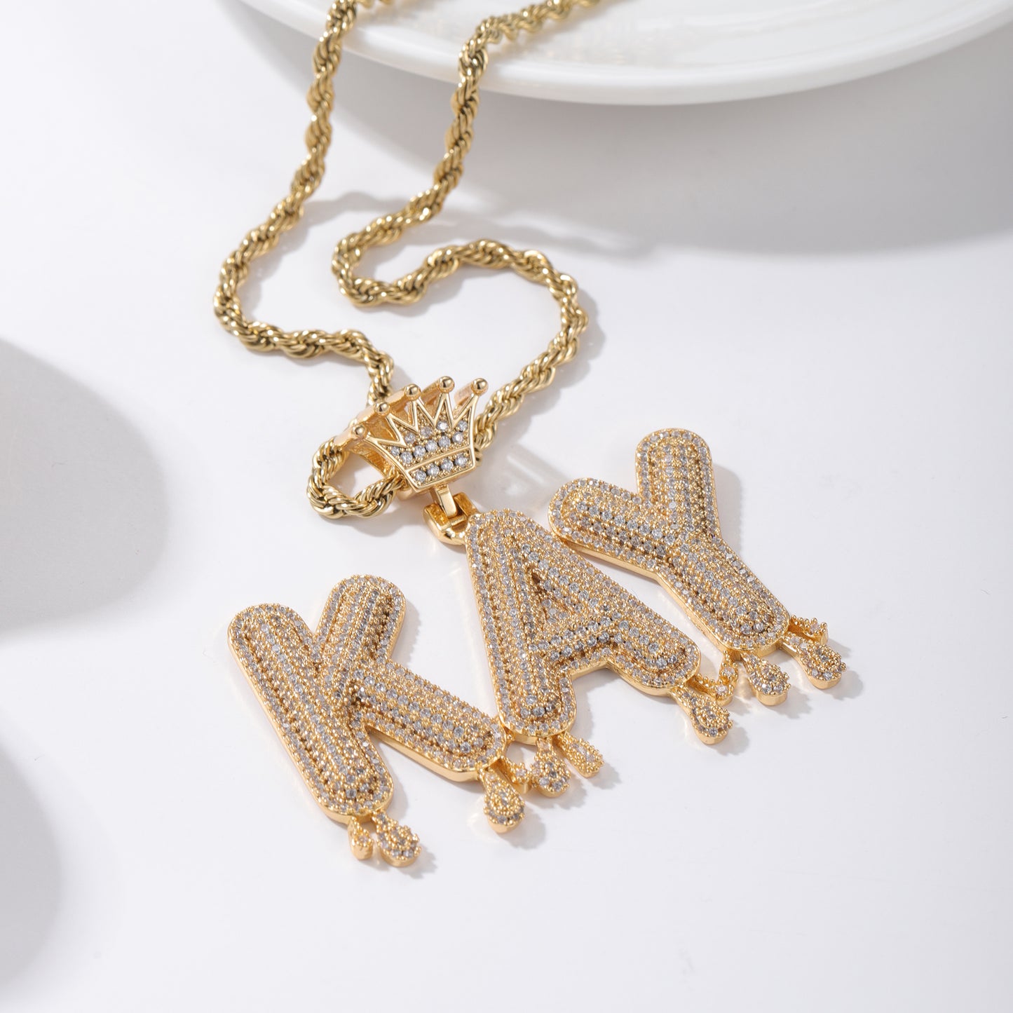 Hip Hop Ice Out Letter Necklace CSN3349