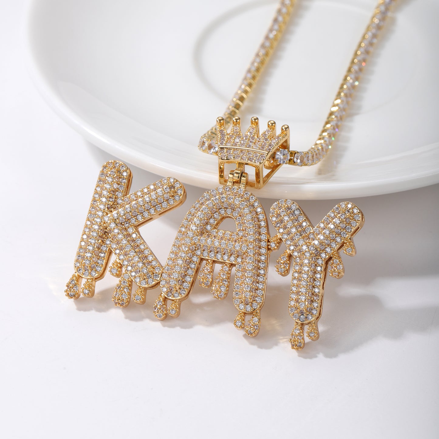 Hip Hop Ice Out Letter Necklace CSN3349