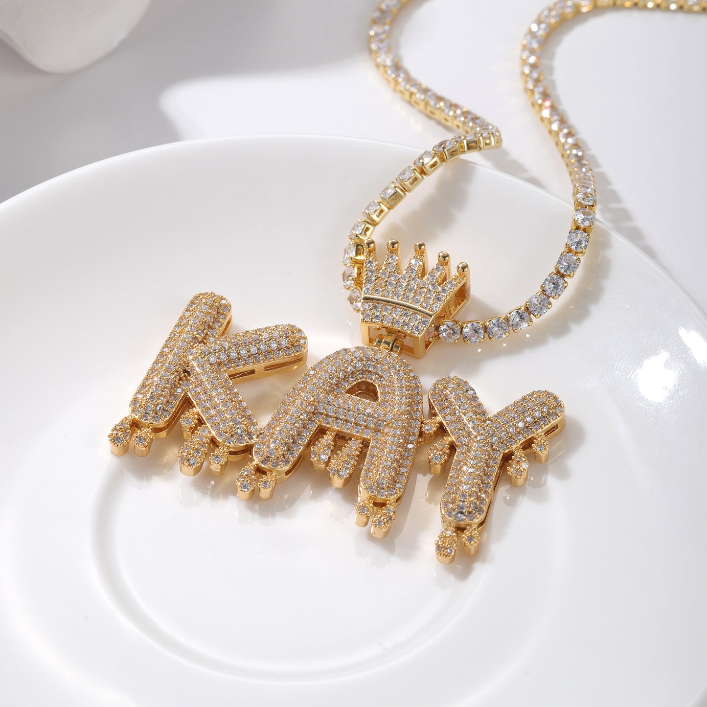 Hip Hop Ice Out Letter Necklace CSN3349