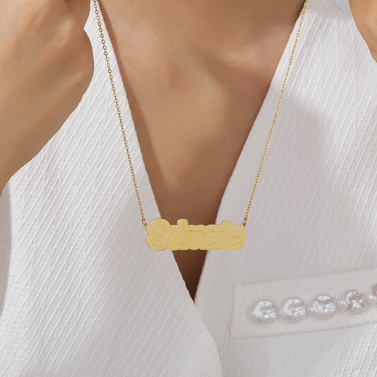 Corrosion  Nameplate Name Necklace QFN3003