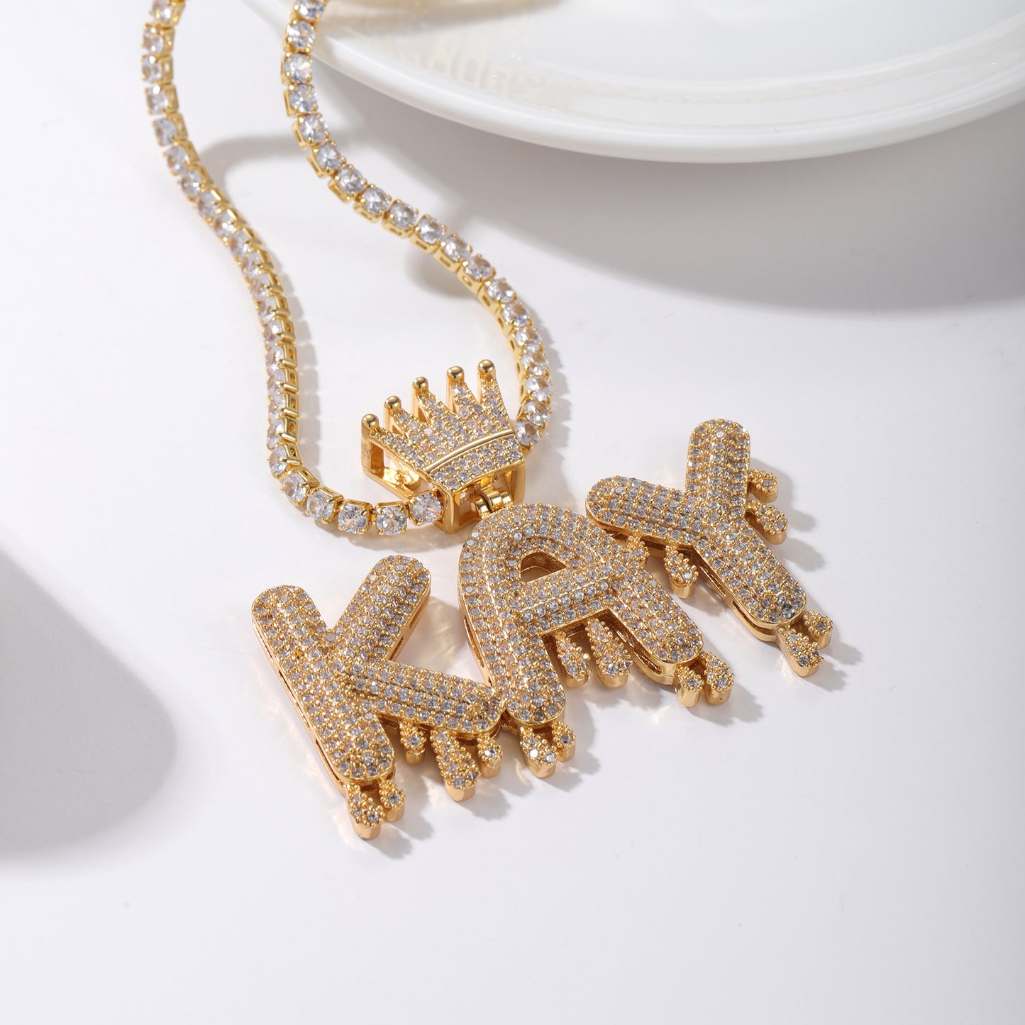 Hip Hop Ice Out Letter Necklace CSN3349