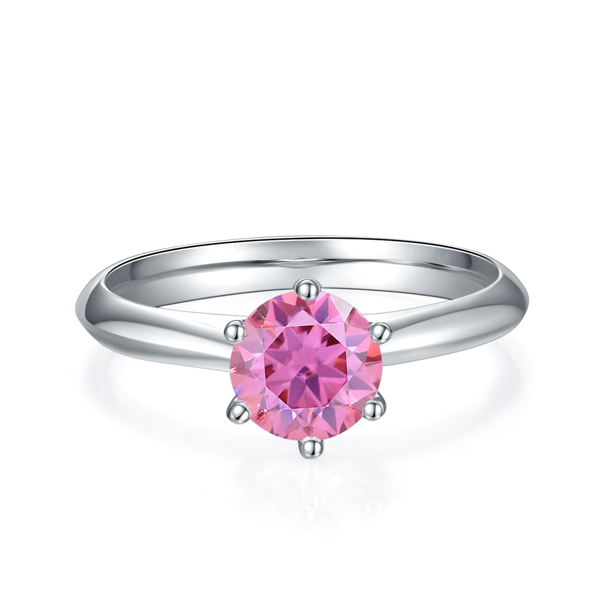 Pink Moissanite Wedding Rings M03EGM