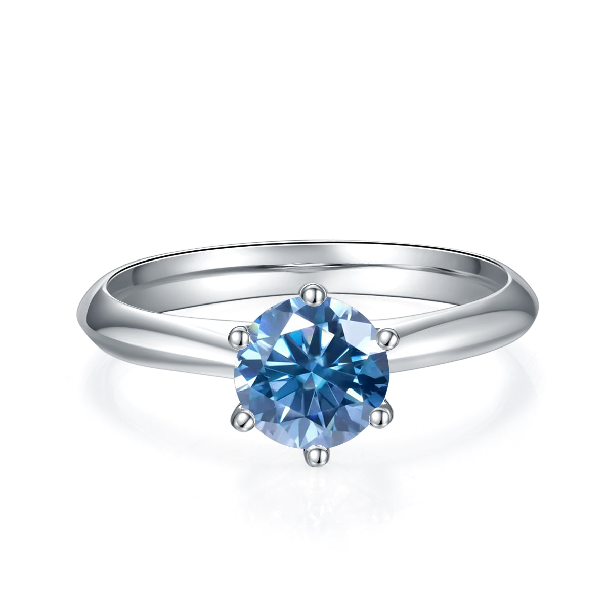 Blue Moissanite Wedding Rings M03EGM