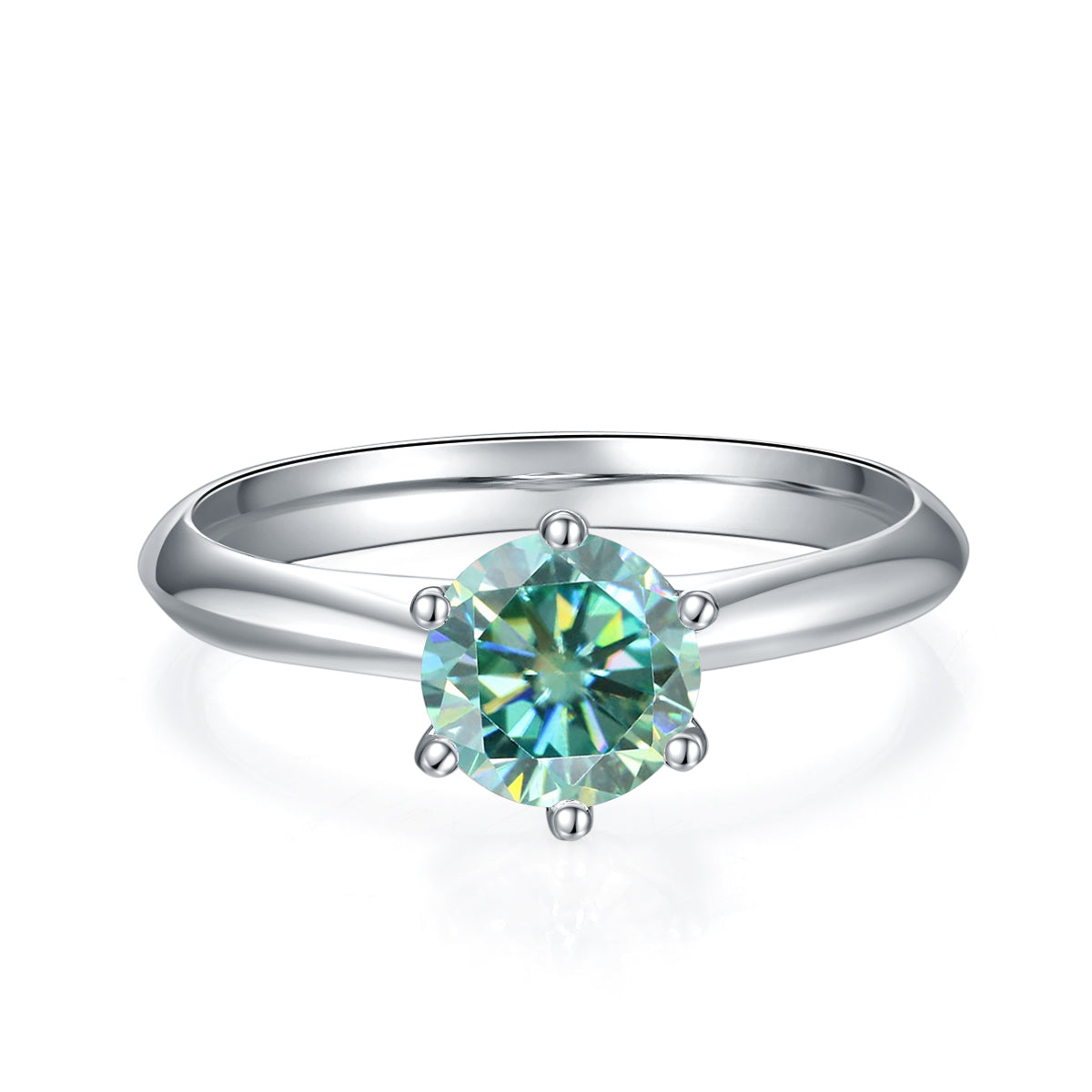 Green Moissanite Wedding Rings M03EGM