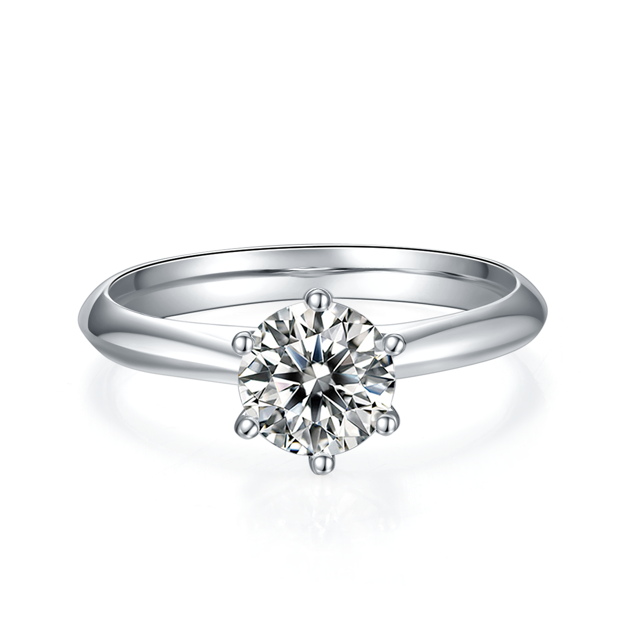 White Moissanite Wedding Rings M03EGM