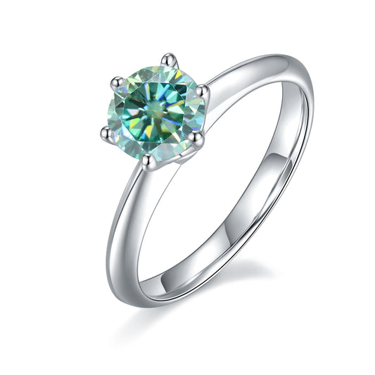 Green Moissanite Wedding Rings M03EGM