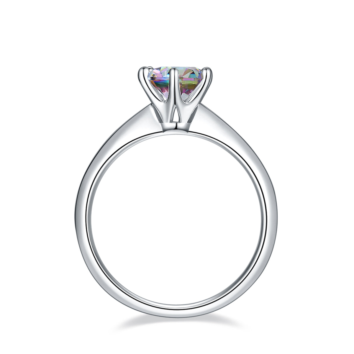 White Moissanite Wedding Rings M03EGM
