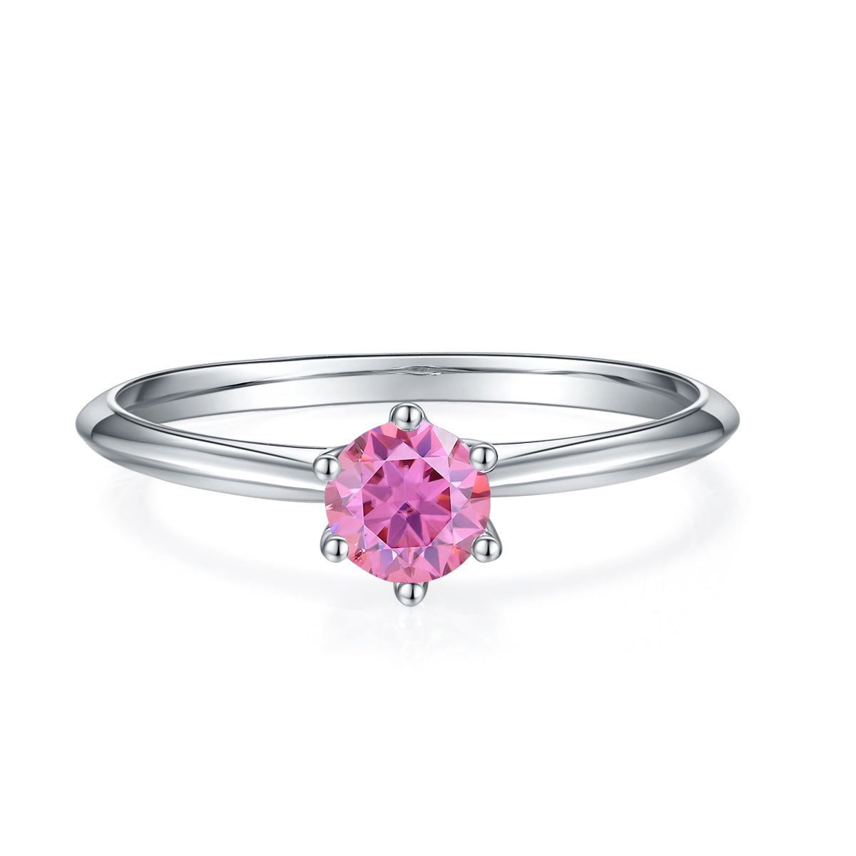 Pink Moissanite Wedding Rings M03EGM