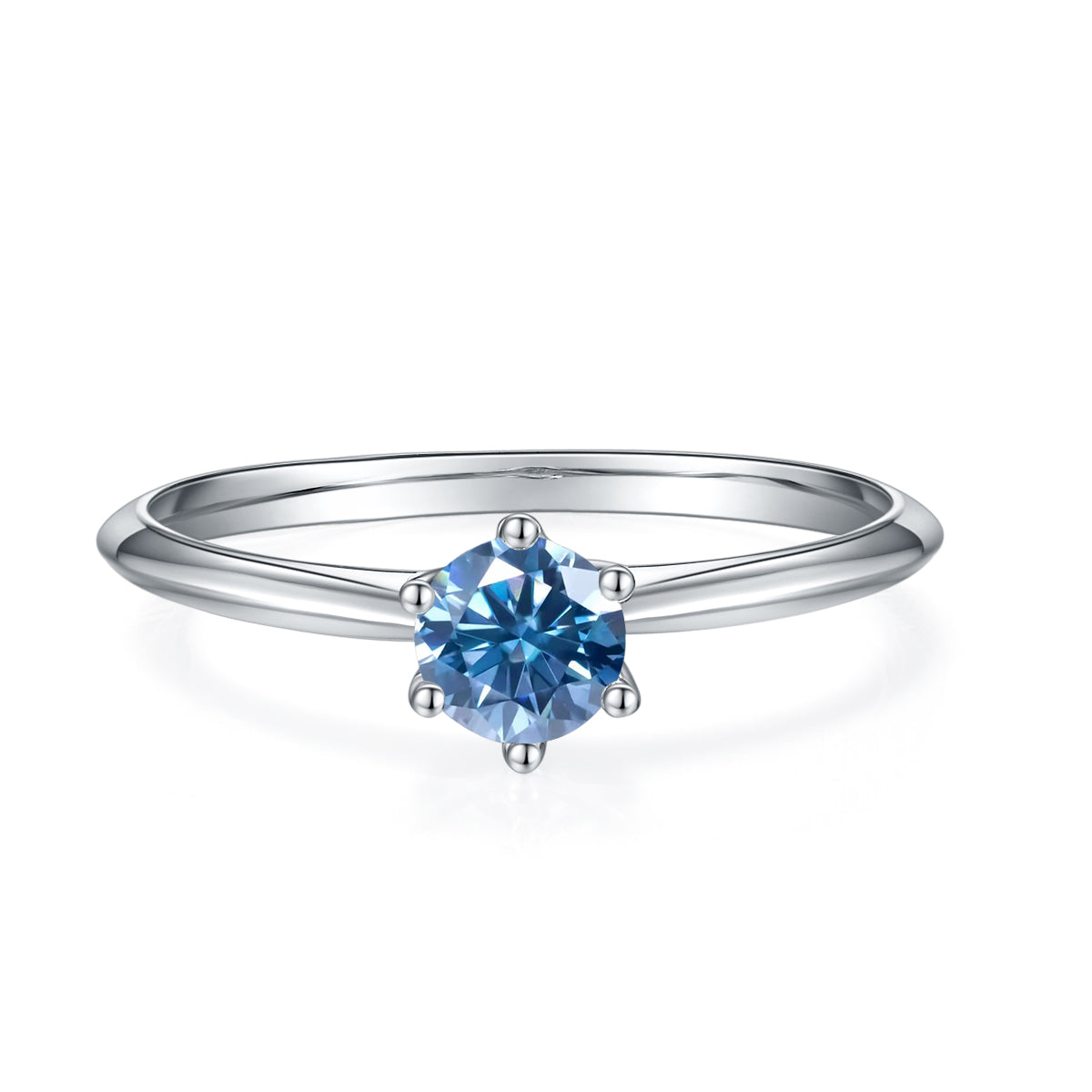Blue Moissanite Wedding Rings M03EGM