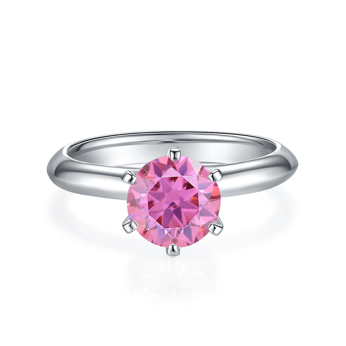 Pink Moissanite Wedding Rings M03EGM