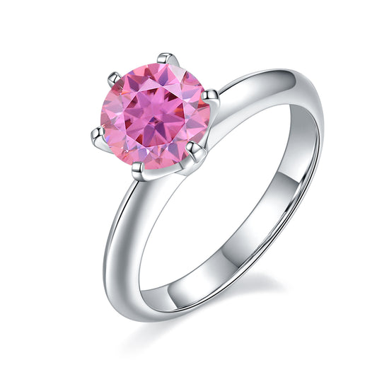 Pink Moissanite Wedding Rings M03EGM