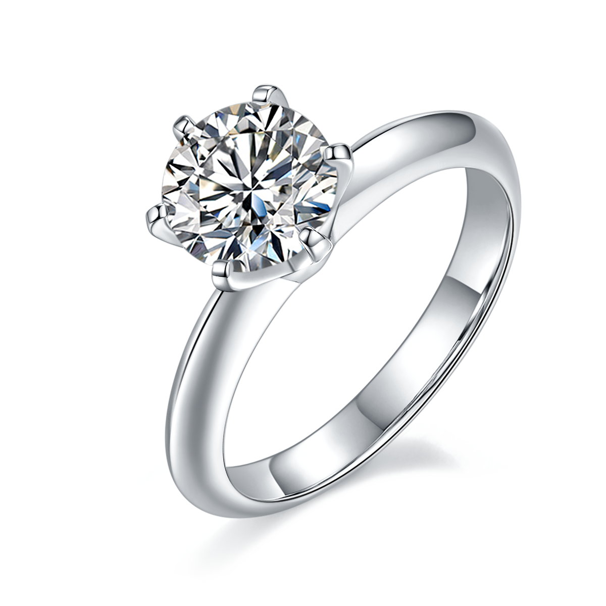 White Moissanite Wedding Rings M03EGM