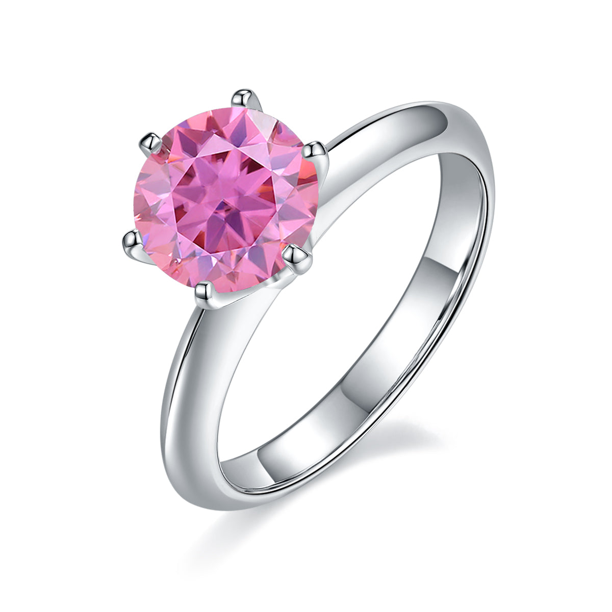 Pink Moissanite Wedding Rings M03EGM
