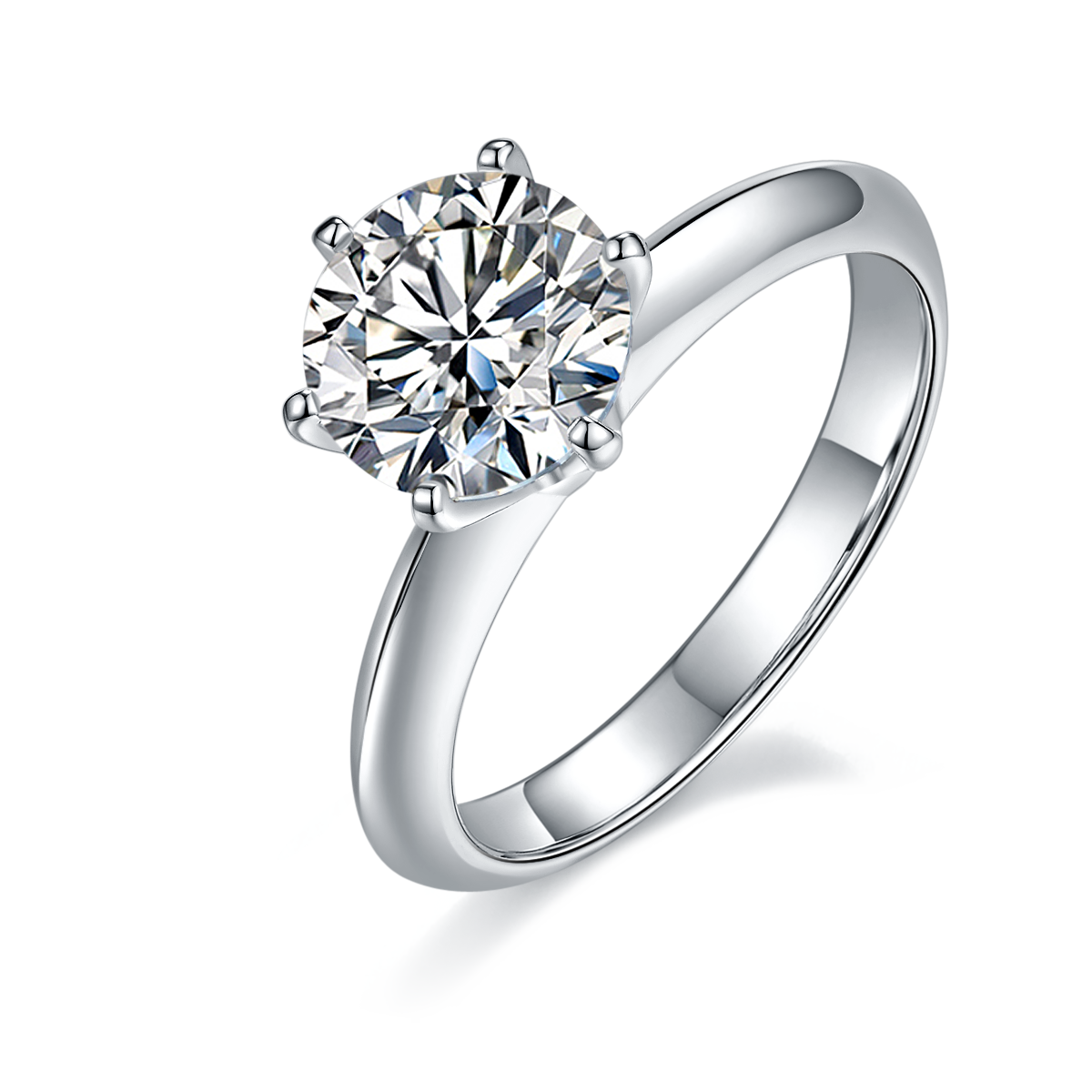 White Moissanite Wedding Rings M03EGM