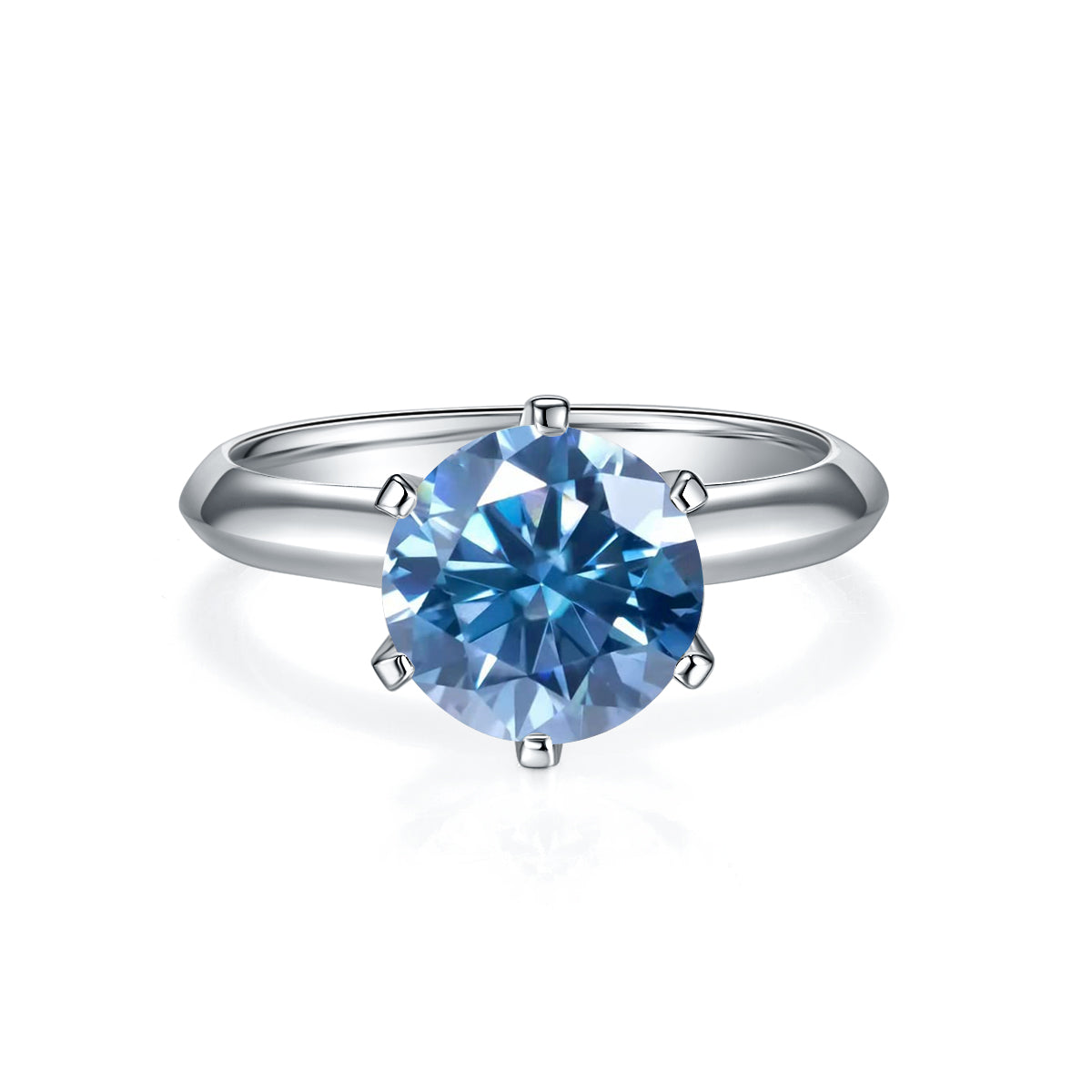 Blue Moissanite Wedding Rings M03EGM
