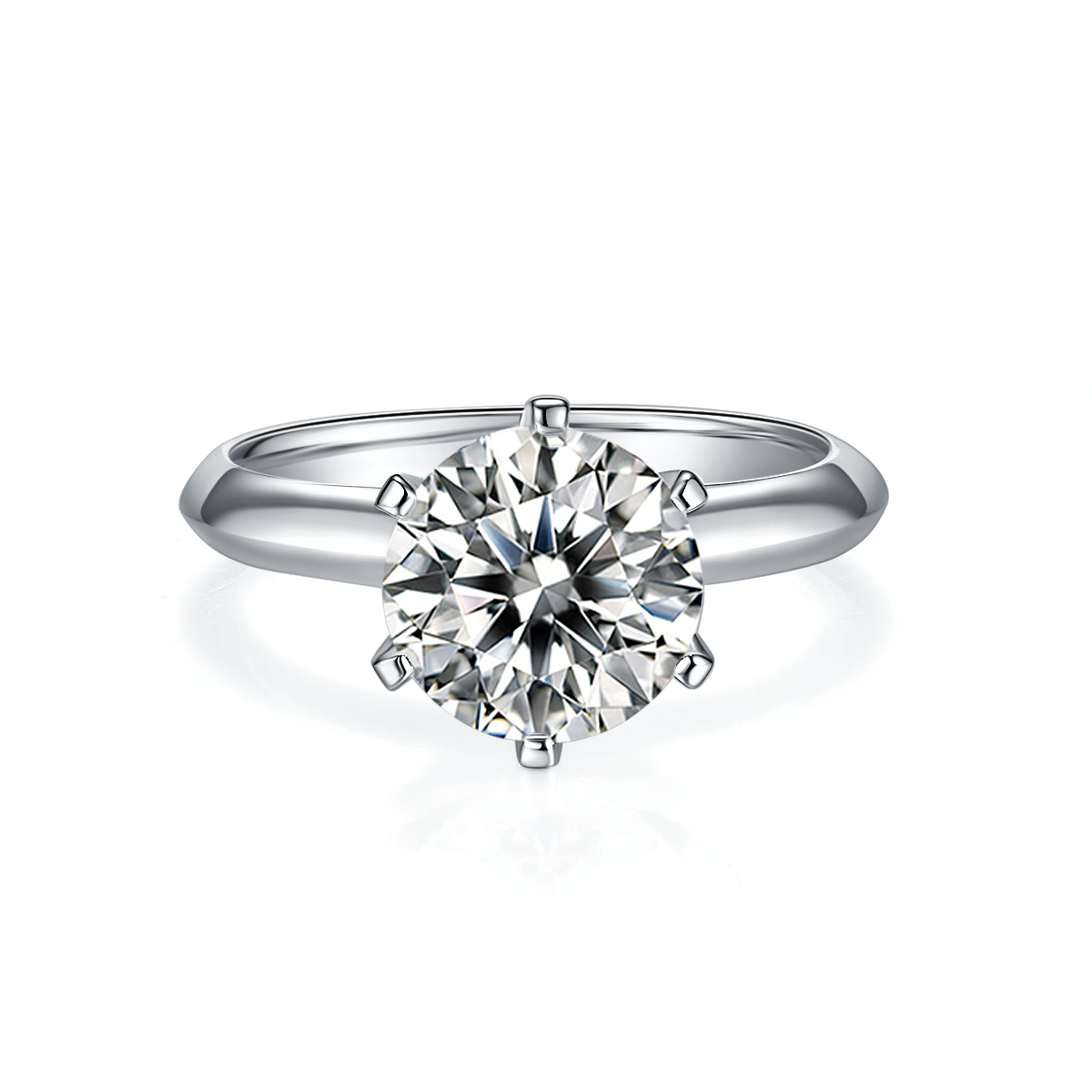 White Moissanite Wedding Rings M03EGM