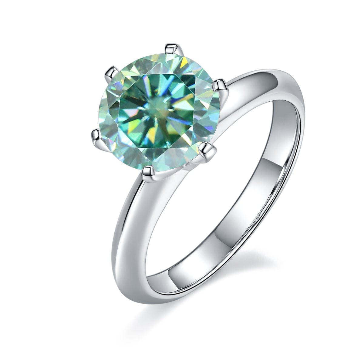 Green Moissanite Wedding Rings M03EGM
