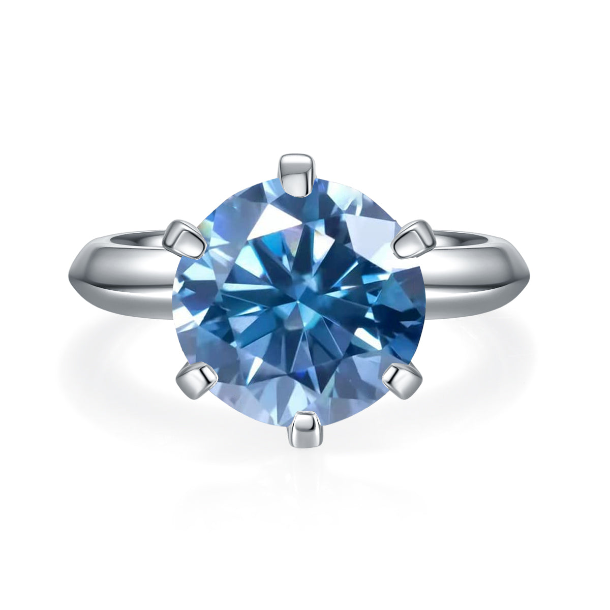 Blue Moissanite Wedding Rings M03EGM