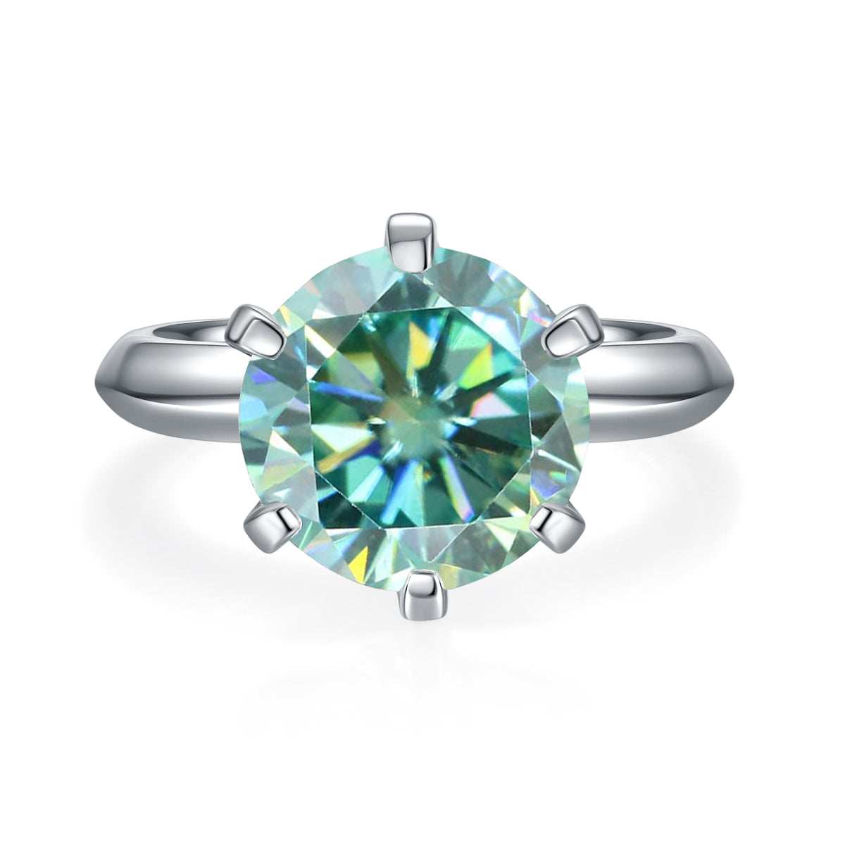 Green Moissanite Wedding Rings M03EGM