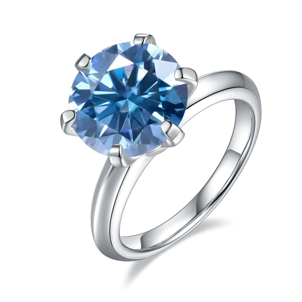 Blue Moissanite Wedding Rings M03EGM